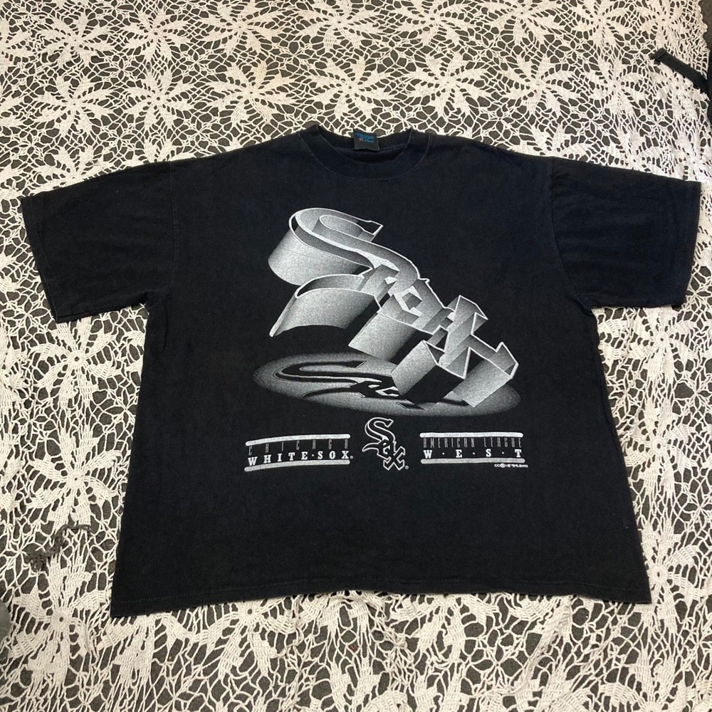 Vintage 1994 Chicago White Sox T-Shirt XL Soffe Single Stitch Black MLB Graphic